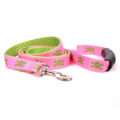 Raining Cats and Dogs | Uptown Pink and Green Skulls Leash