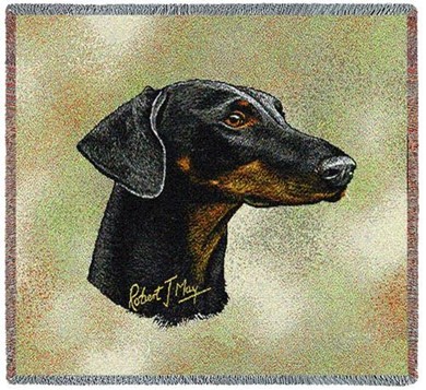 Raining Cats and Dogs | Doberman Uncroped Throw