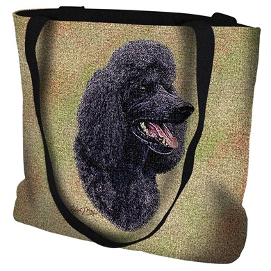 Raining Cats and Dogs | Poodle Black Tapestry Tote Bag