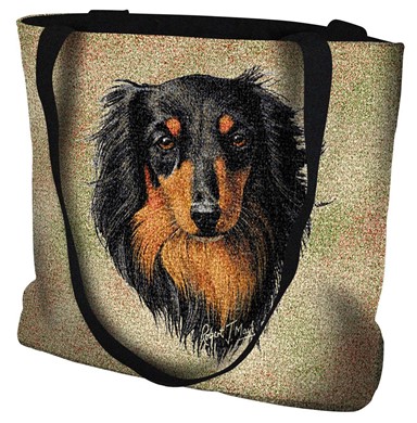 Raining Cats and Dogs | Longhaired Dachshunds Tote Bag