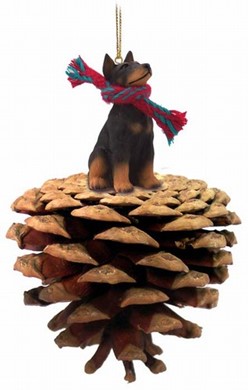 Raining Cats and Dogs | Doberman Dog Pinecone Christmas Ornament
