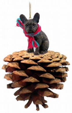 Raining Cats and Dogs |French Bulldog Pinecone Christmas Ornament