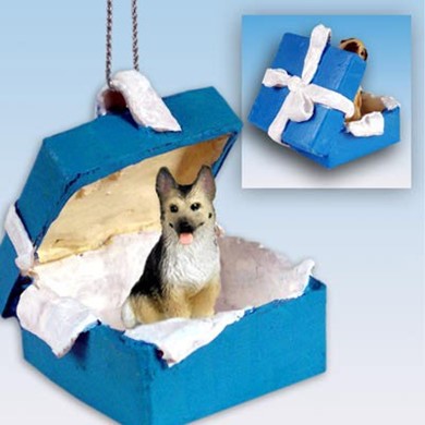 Raining Cats and Dogs | German Shepherd Gift Box Holiday Ornament