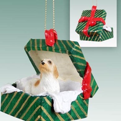 Raining Cats and Dogs | Petit Basset Griffon Vendeen Green Gift Box Christmas Ornament