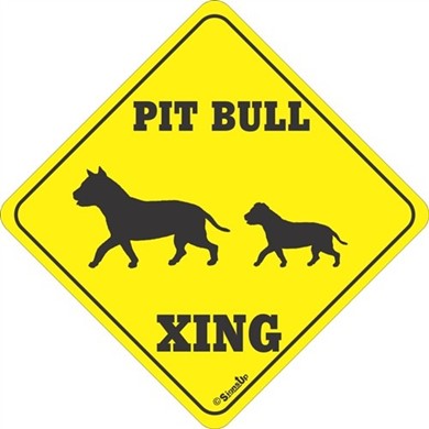 Raining Cats and Dogs | Pit Bull Crossing Sign