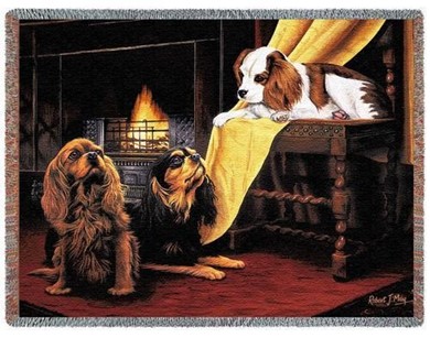 Raining Cats and Dogs | Cavalier King Charles Throw Blanket, Made in the USA