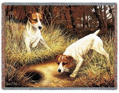 Raining Cats and Dogs | Jack Russell Throw Blanket, Made in the USA