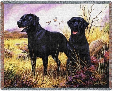Raining Cats and Dogs | Black Labs Throw Blanket, Made in the USA