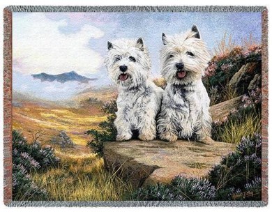 Raining Cats and Dogs | Westie Throw Blanket, Made in the USA