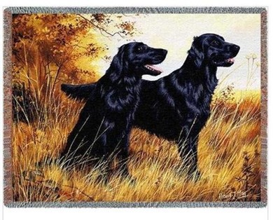 Raining Cats and Dogs | Flat Coated Retriever Throw Blanket, Made in the USA