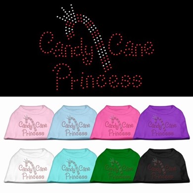 Raining Cats and Dogs | Rhinestone Candy Cane Princess Pet Tee
