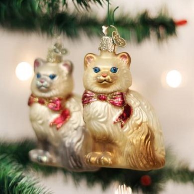 Raining Cats and Dogs | Himalayan Kitty Cat Old World Christmas Ornament