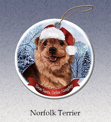 Raining Cats and Dogs | Norfolk Terrier Dear Santa Dog Christmas Ornament