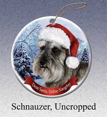Raining Cats and Dogs | Schnauzer  Dear Santa Dog Christmas Ornament