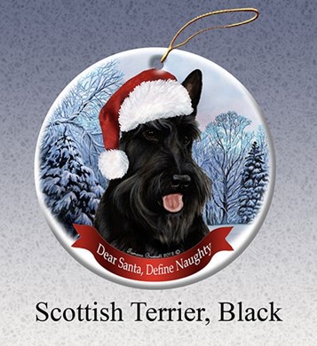 Raining Cats and Dogs | Scottish Terrier Dear Santa Dog Christmas Ornament