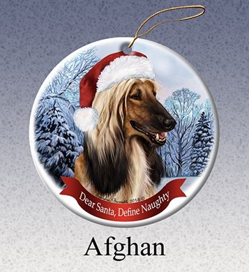 Raining Cats and Dogs | Afghan Hound Dear Santa Dog Christmas Ornament