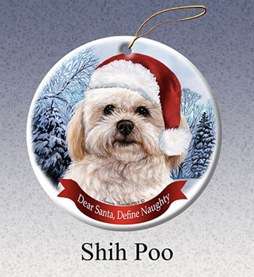Raining Cats and Dogs | Shipoo Dear Santa Dog Christmas Ornament