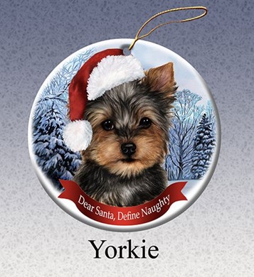 Raining Cats and Dogs | Yorkshire Terrier Dear Santa Dog Christmas Ornament
