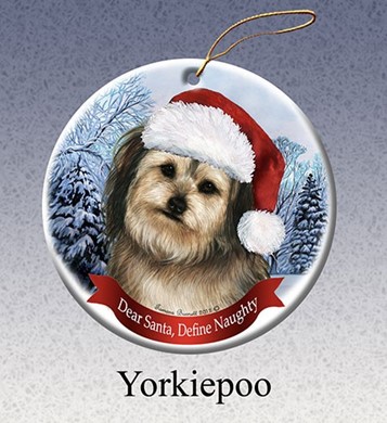 Raining Cats and Dogs | Yorkiepoo Dear Santa Dog Christmas Ornament