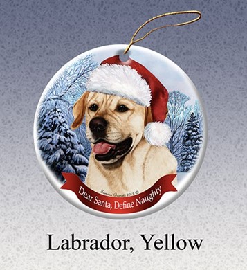 Raining Cats and Dogs | Labrador Retriever Dear Santa Dog Christmas Ornament