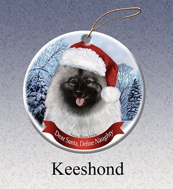 Raining Cats and Dogs | Keeshond Dear Santa Dog Christmas Ornament