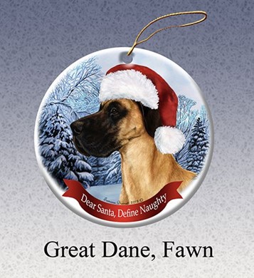 Raining Cats and Dogs | Great Dane Dear Santa Dog Christmas Ornament