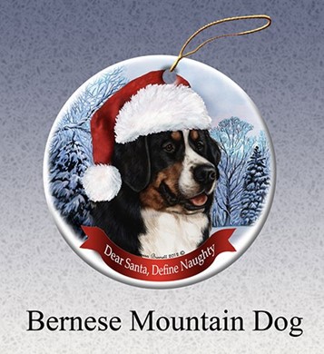 Raining Cats and Dogs | Bernese Mountain Dog Dear Santa Dog Christmas Ornament
