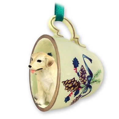 Raining Cats and Dogs | Labrador Retriever Tea Cup Holiday Ornament