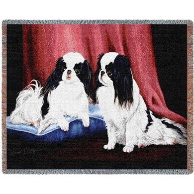 Raining Cats and Dogs | Japanese Chin Throw Blanket, Made in the USA