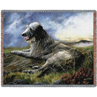Raining Cats and Dogs | Scottish Deerhound Throw Blanket, Made in the USA
