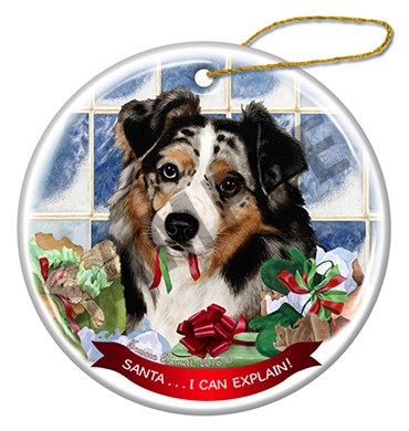 Raining Cats and Dogs | Australian Shepherd Santa I Can Explain Christmas Ornament