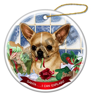 Raining Cats and Dogs | Santa I Can Explain Chihuahua Dog Christmas Ornament