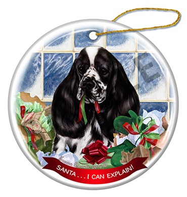 Raining Cats and Dogs | Cocker Spaniel Santa I Can Explain Dog Christmas Ornament