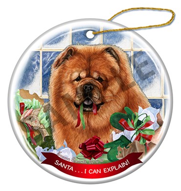 Raining Cats and Dogs | Santa I Can Explain Chow Chow Dog Christmas Ornament