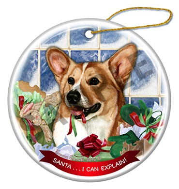 Raining Cats and Dogs | Pembroke Welsh Corgi Santa I Can Explain Dog Ornament