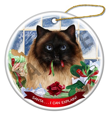 Raining Cats and Dogs | Himalayan Cat Santa I Can Explain Christmas Ornament