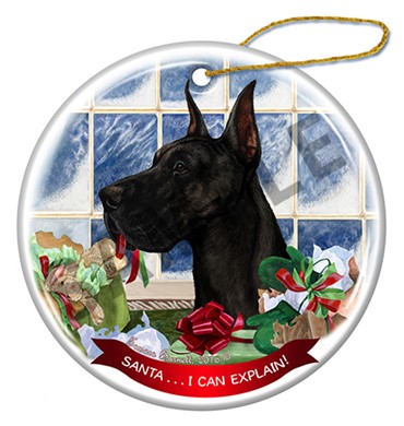 Raining Cats and Dogs | Santa I Can Explain Great Dane Dog Christmas Ornament