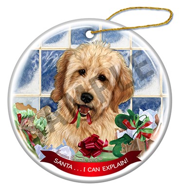 Raining Cats and Dogs | Goldendoodle Santa I Can Explain Dog Christmas Ornament