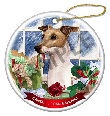 Raining Cats and Dogs | Santa I Can Explain Italian Greyhound Dog Christmas Ornament