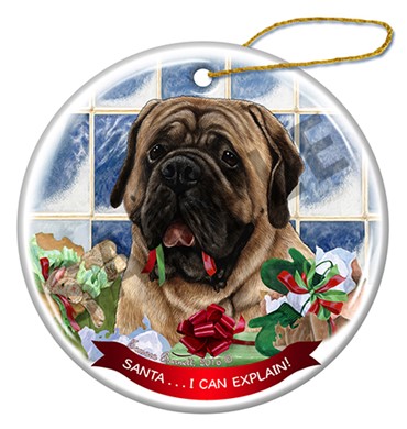 Raining Cats and Dogs | Santa I Can Explain Mastiff Dog Christmas Ornament