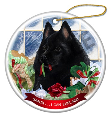 Raining Cats and Dogs | Schipperke Santa I Can Explain Dog Christmas Ornament