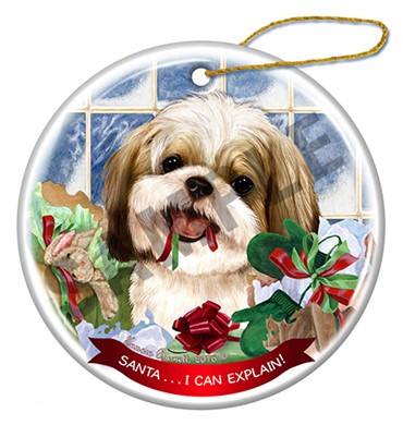Raining Cats and Dogs |Santa I Can Explain Shih Tzu Dog Christmas Ornament