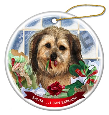 Raining Cats and Dogs | Yorkipoo Santa I Can Explain Dog Christmas Ornament