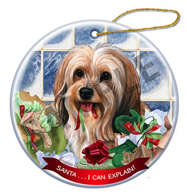 Raining Cats and Dogs | Tibetan Terrier Santa I Can Explain Dog Christmas Ornament