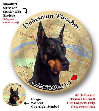 Raining Cats and Dogs | Doberman Pinscher Dog Car Coaster Buddy