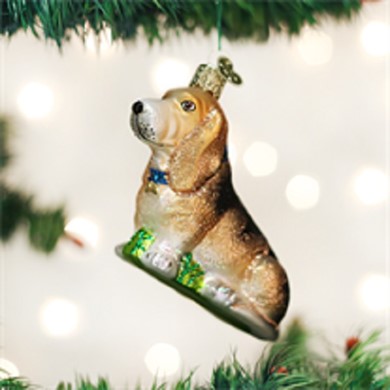Raining Cats and Dogs | Basset Hound Old World Christmas Dog Ornament