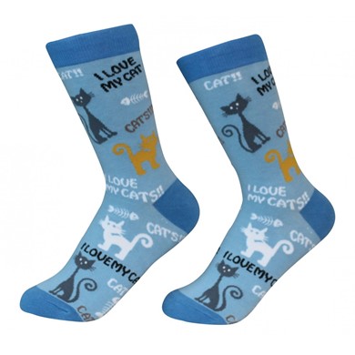 Raining Cats and Dogs |I Love My Cat Pet Lover Socks