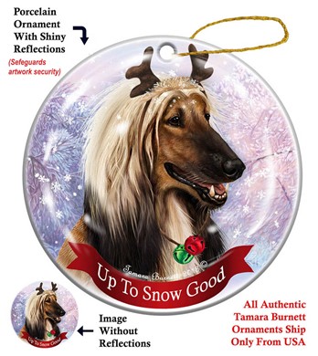 Raining Cats and Dogs | Afghan Hound Up to Snow Good Dog Christmas Ornament