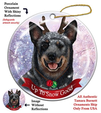 Raining Cats and Dogs | Australian Cattle Dog Up to Snow Good Christmas Ornament
