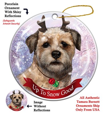 Raining Cats and Dogs | Border Terrier Up to Snow Good Christmas Ornament
